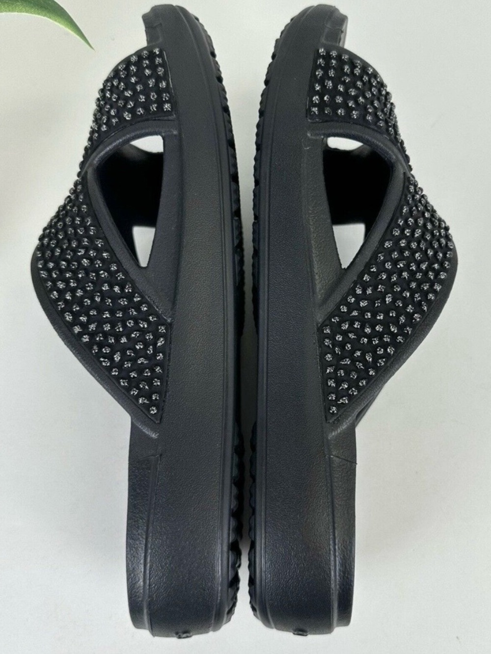 CROCS Sloane embellished Black Slide Sandals - Picture 6 of 10